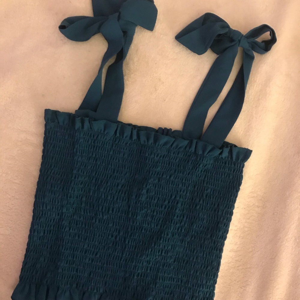 Blue Tie Shoulder Top (Amazon) NWOT
